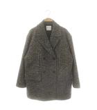 ヒューマンウーマン HUMAN WOMAN 24AW ループツィードPコート ピーコート M ブラック グレー /ES ■OS