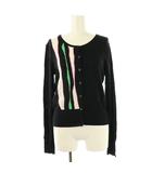 ポールスミス ブラック レーベル Paul Smith BLACK LABEL ラインストーン コットン ニット カーディガン 長袖 M ブラック /HK ■OS