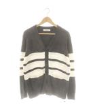 ジェラートピケオム GELATO PIQUE HOMME ボーダーカーディガン Vネック L グレー 白 ホワイト /AT ■OS ■SH