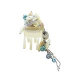  コンプレックスビズ COMPLEX BIZ ビジュー ビーズ装飾 ヘアクリップ ベージュ 青 ブルー /SR28