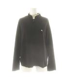 バーバリーゴルフ BURBERRY GOLF ロゴ刺繍 ハーフジップ 長袖カットソー LL ブラック /DF ■OS