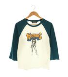 ヒステリックグラマー HYSTERIC GLAMOUR BAD AS MAMA 七分袖Tシャツ プリント ラグランスリーブ M 白 青 /MI ■OS ■SH