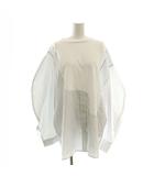 ナゴンスタンス nagonstans 25SS shirt long-sleeves シャツ カットソー ドッキング ストライプ M 白 ネイビー /CX ■OS