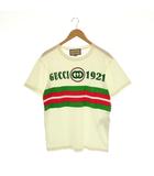 グッチ GUCCI 22SS 615044 Gucci 1921 半袖 Tシャツ 刺繍 プリント XS アイボリー 緑 赤 /MI ■OS
