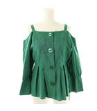 スナイデル SNIDEL 肩ひも付きオフショルブラウス 七分袖 F グリーン /HK ■OS