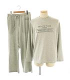ジェラートピケオム GELATO PIQUE HOMME 24AW セットアップ 上下 インレイワンポイントロンT Tシャツ カットソー 長袖 パンツ イージー ルームウェア 部屋着 M グレー /NR ■OS