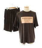 ジェラートピケオム GELATO PIQUE HOMME 23SS セットアップ 上下 ワンポイントロゴT Tシャツ 半袖 ハーフパンツ ルームウェア 部屋着 ナイトウエア パジャマ M ダークグレー /NR ■OS