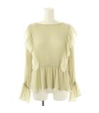 ナチュラルビューティーベーシック NATURAL BEAUTY BASIC 24SS プリーツフリルブラウス 長袖 プルオーバー M グレージュ /NR ■OS