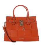 マイケルコース MICHAEL KORS 24SS Hamilton Medium Woven Satchel トートバッグ ショルダーバッグ 2way ハンドバッグ ロゴ 朱色 /SR8