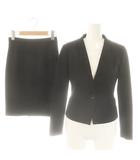 エムプルミエ M-Premier セットアップ 3点セット スーツ ノーカラージャケット タイトスカート ノースリーブカットソー 34P 紺 白 /MI ■OS