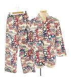 ヒステリックグラマー HYSTERIC GLAMOUR ノベルティ セットアップ ロゴ シャツ パンツ ルームウェア 部屋着 ナイトウエア パジャマ アイボリー 赤 青 /MI ■OS