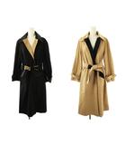 アクアスキュータム AQUASCUTUM リバーシブルステンカラーコート ベルト付き 8 黒 ベージュ /MI ■OS ■SH