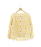  アンミヌ UNMINOU ツイードジャケット ノーカラー ラメ F 黄 イエロー ピンク /AT ■OS