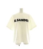 ジルサンダー JIL SANDER コットンジャージーリラックスTシャツ カットソー ロゴ XS 白 黒 /MI ■OS