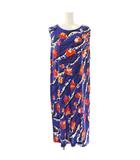 エミリオプッチ EMILIO PUCCI ARCHIVIO ノースリーブ ワンピース ひざ丈 総柄 I50 ブルー マルチカラー /DF ■OS