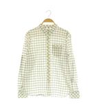 エーグル AIGLE コットンチェックシャツ 長袖 S ホワイト ブラック /MY ■OS