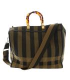 フェンディ FENDI サンシャイン ショッパー ぺカン柄 トートバッグ ショルダー 2WAY べっ甲柄 茶 ブラウン 8BH372 /AQ ■OS ■OH