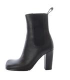 ボッテガヴェネタ BOTTEGA VENETA サイドゴアブーツ ショート ハイヒール スクエアトゥ レザー 36 ダークブラウン /YO18