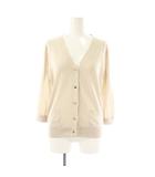 マーガレットハウエル MARGARET HOWELL コットンVネックカーディガン ニット 長袖 2 ベージュ /HK ■OS