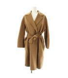 Sマックスマーラ 'S Max Mara ARONA ピュア ヴァージンウール ダブルフェイス コート チェスター ベルト付き 36 茶 /MI ■OS
