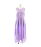 オペークドットクリップ OPAQUE.CLIP 24SS フィット&フレアドレス オーガニックコットン混 ワンピース マキシ ロング ノースリーブ 38 紫 パープル /AT ■OS