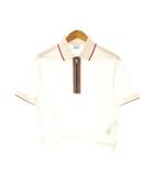 バーバリー BURBERRY LONDON ENGLAND ジップポロシャツ 半袖 S ホワイト /DF ■OS