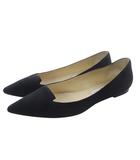 ジミーチュウ JIMMY CHOO スエード ポインテッドトゥ フラットシューズ 39 黒 ブラック /SR54