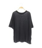 24SS ウォッシャブルクールポンチョプルオーバー ニット カットソー 五分袖 F 黒 ブラック /AT ■OS