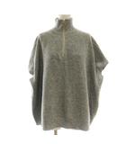 イブルース i Blues ハーフジップ ニット セーター フレンチスリーブ 半袖 ウール カシミヤ混 L グレー /NR ■OS