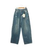 ウィルフリー willfully SS loose distressed effect denim PT デニムパンツ ジーンズ S 青 ブルー /SS ■OS