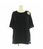 カオン Kaon ビジューリボン付きバックチュール 半袖ニット チュニック F ブラック /MY ■OS