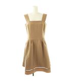 フォクシーニューヨーク FOXEY NEW YORK 39925 Elegant Stitch ドレス ワンピース ノースリーブ 40 モカベージュ /ES ■OS