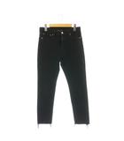 カットオフ デニムパンツ ジーンズ スリム 38 黒 ブラック /AT ■OS