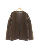 23AW シェットランドウール ステッチニット カーディガン 茶 ブラウン /SS ■OS
