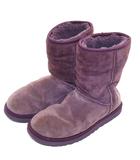 アグ オーストラリア UGG australia クラシックショート クリスタルボウ CLASSIC SHORT CRYSTAL BOW ムートンブーツ スエード ボア US6 23cm ボルドー 1006698 /AS ■OS