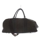 エルメネジルドゼニア Ermenegildo Zegna ロゴ総柄 ボストンバッグ 2way ショルダーバッグ ハンドバッグ 茶 ブラウン /SR