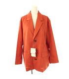 ミラオーウェン Mila Owen 三つボタンチェックシャツジャケット テーラードジャケット F オレンジ /ES ■OS