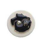 シャネル CHANEL ブローチ ココマーク 黒 ブラック 白 ホワイト G18B /SR ■OH