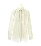 ローレンラルフローレン LAUREN RALPH LAUREN ストライプ 長袖シャツ M ホワイト ブラック /HK ■OS