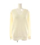 ドゥーズィエムクラス DEUXIEME CLASSE 袖切替 ニット カットソー 長袖 Vネック オフホワイト /NR ■OS