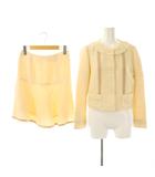 エムズグレイシー M'S GRACY ノーカラージャケット スカート セットアップ スーツ 38 ライトベージュ /ES ■OS