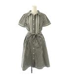 エフデ ef-de ギンガムチェックシャツワンピース 9 ブラック ホワイト /DO ■OS