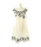 エフデ ef-de 刺繍ノースリーブワンピース 9 ホワイト ネイビー /DO ■OS