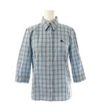 バーバリーブルーレーベル BURBERRY BLUE LABEL チェック シャツ 七分袖 38 ライトブルー /HK ■OS