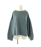 ヒューマンウーマン HUMAN WOMAN 23AW ミドルゲージ地柄ニット セーター 長袖 M ライトブルー /NR ■OS