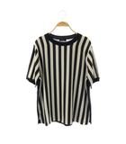 ポールスミス ブラック Paul Smith BLACK ストライプ×サマーニット切替半袖カットソー プルオーバー XL ブラック ホワイト /DF ■OS