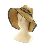 アシーナ ニューヨーク Athena New York ストローハット 帽子 刺繍 ベージュ 黒 /MI ■OS