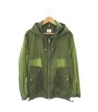 バーバリー BURBERRY TBモノグラム ナイロンフーデッドコートジャケット ジップアップ 46 カーキ /HK ■OS