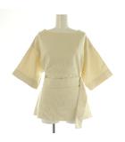 チノ CINOH リネンシルクブラウス 五分袖 オーバーサイズ プルオーバー ベルト 36 アイボリー /MY ■OS