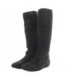 ファビオルスコーニ FABIO RUSCONI ブーツ ロング フラット スエード 37 チャコール /YO16